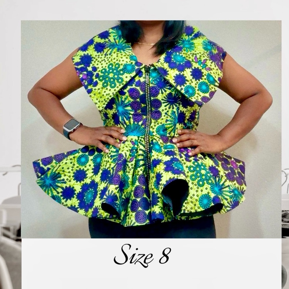 Floral Zip-Up Peplum Blouse